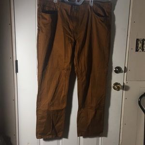 Levi’s 541 dark caramel colored zip button front straight leg jean 48/34